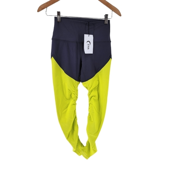 Zyia Women's Neon Yellow Parallel Luxe Hi-Rise 7/8 Leggings - Picture 2 of 6